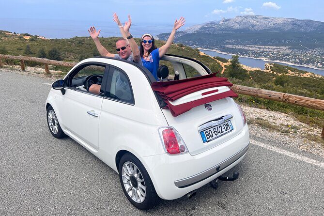 Drive by cabriolet from Marseille cruise port to cassis - Marseille in small hits: Prado beaches, Old Port, and two major cathedrals